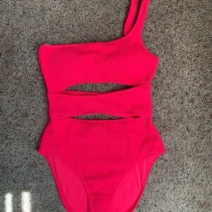 Vibrant One-Shoulder Cutout Swimsuit